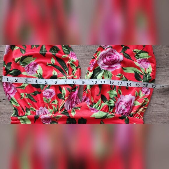 NWT Zara Floral Plunge V-neck Bodysuit Women's Medium - Picture 7 of 7